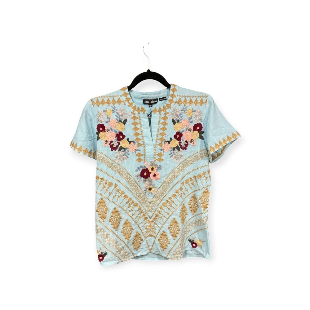 Tolani Top Women Embroidered XXS NWT 100% Cotton
